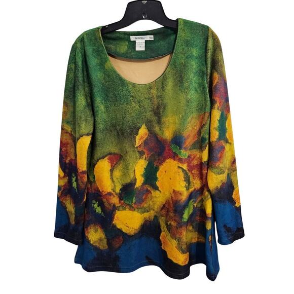 Feratelli Multicolor Womens Long Sleeve Tunic Art To Wear Size Small - Picture 1 of 5
